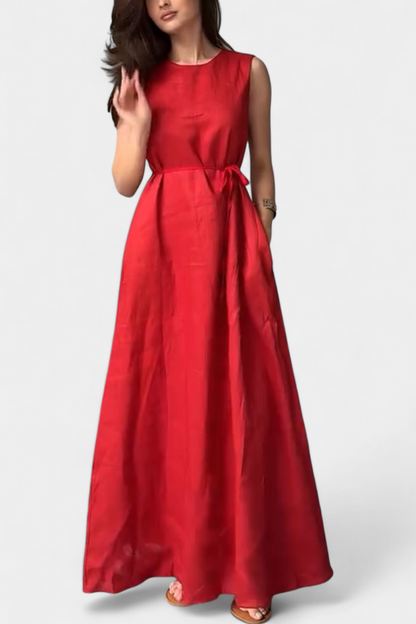 Rosetta | Vestido Suave sin Mangas con Lazo Ajustable