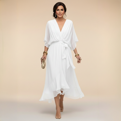 Dora | VESTIDO DE CHIFFON CON ESCOTE EN V