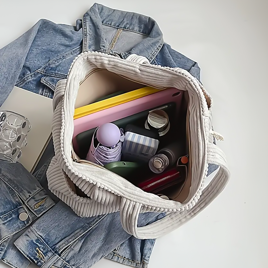 Tilda | Bolsa de hombro acanalada con detalle de cordón