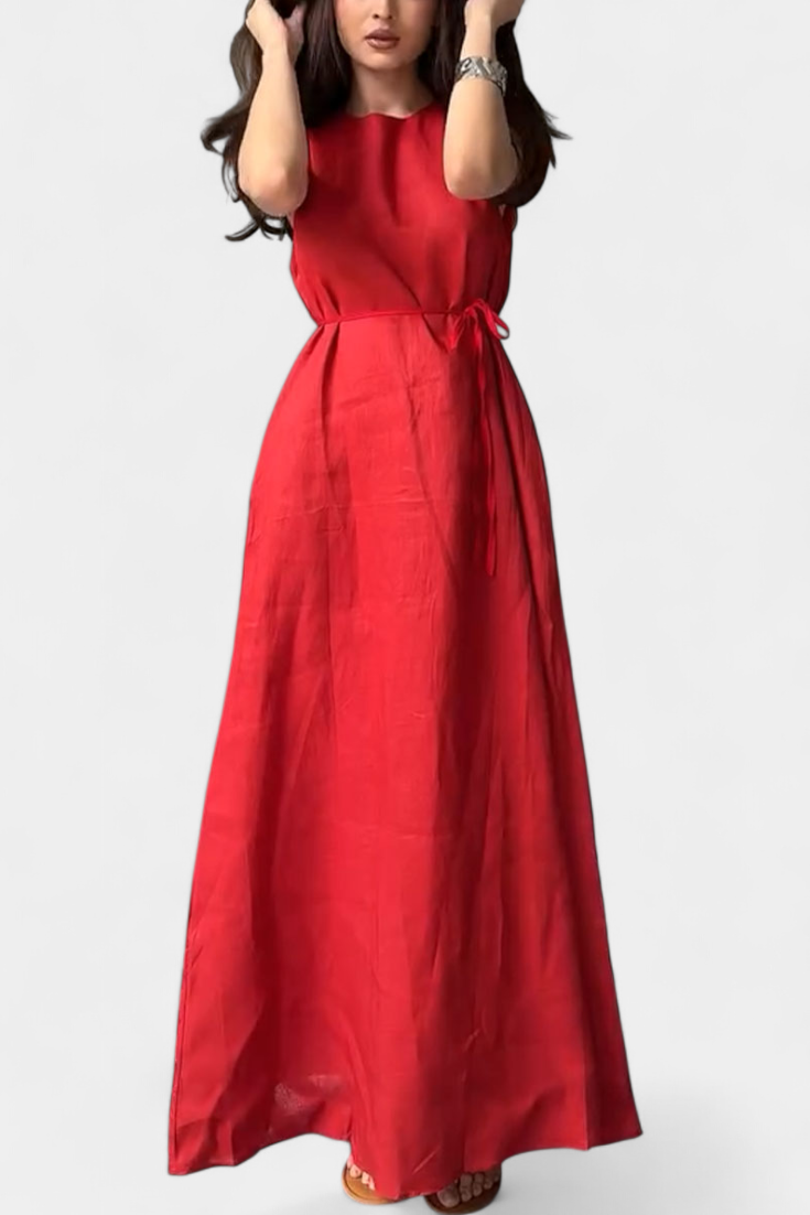 Rosetta | Vestido Suave sin Mangas con Lazo Ajustable