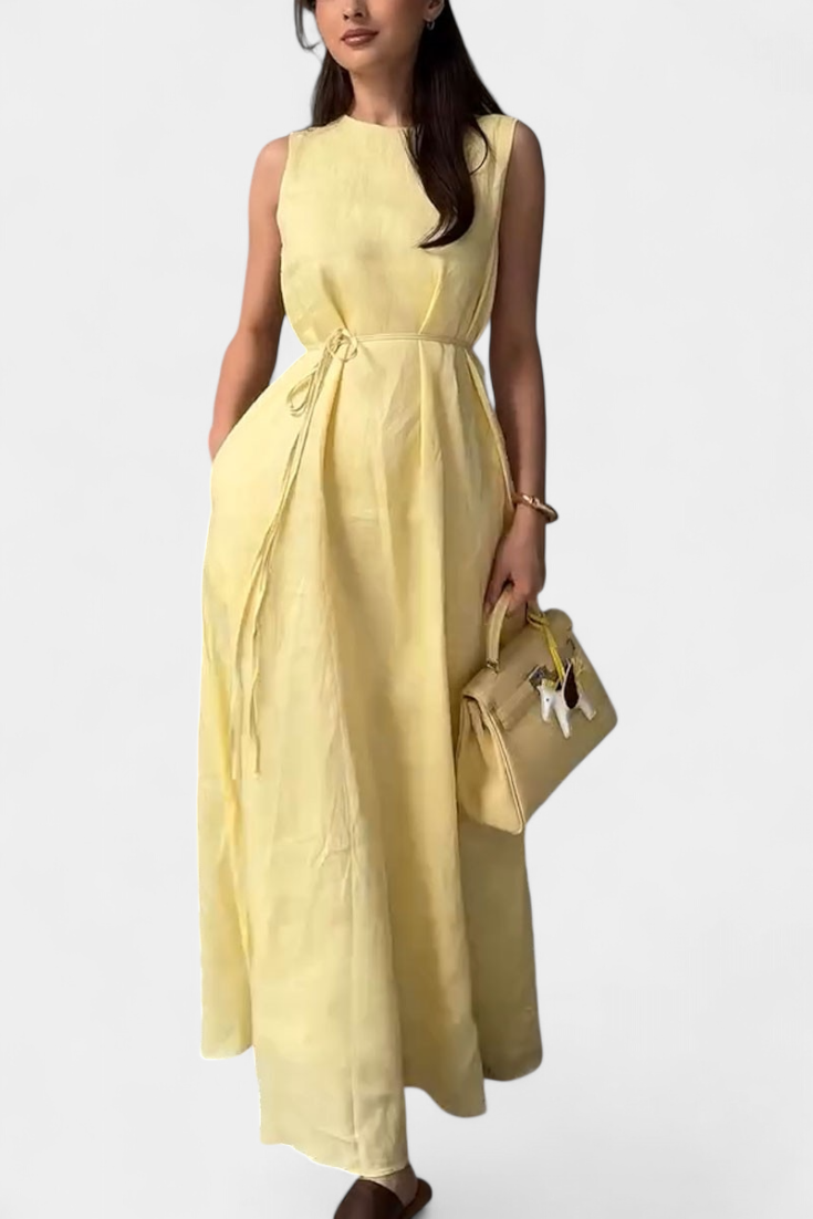Rosetta | Vestido Suave sin Mangas con Lazo Ajustable