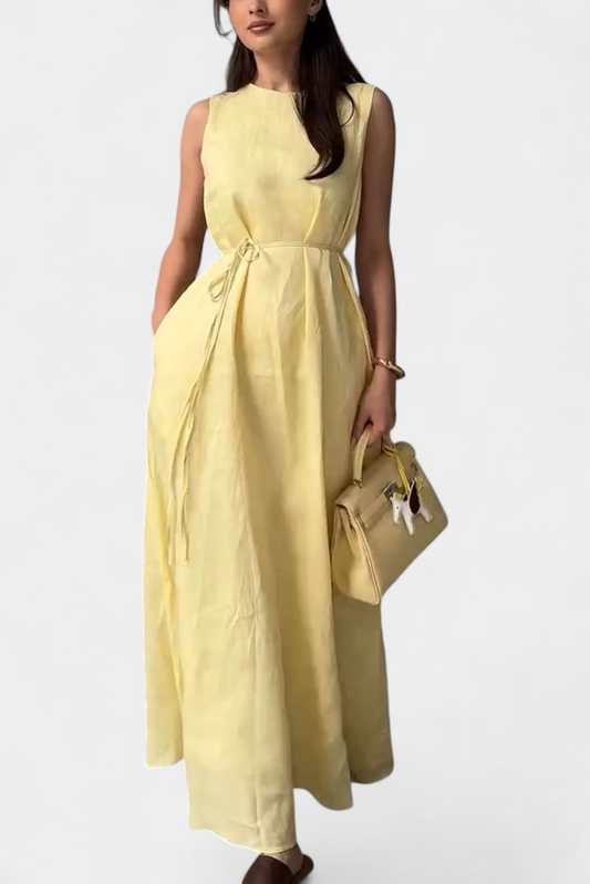 Rosetta | Vestido Suave sin Mangas con Lazo Ajustable