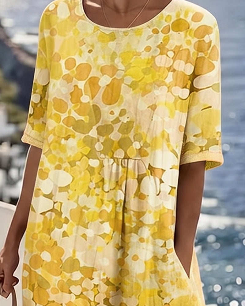 Emília-Jéssica | Vestido Midi Floral Corte A