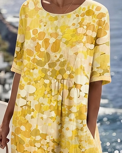 Emília-Jéssica | Vestido Midi Floral Corte A