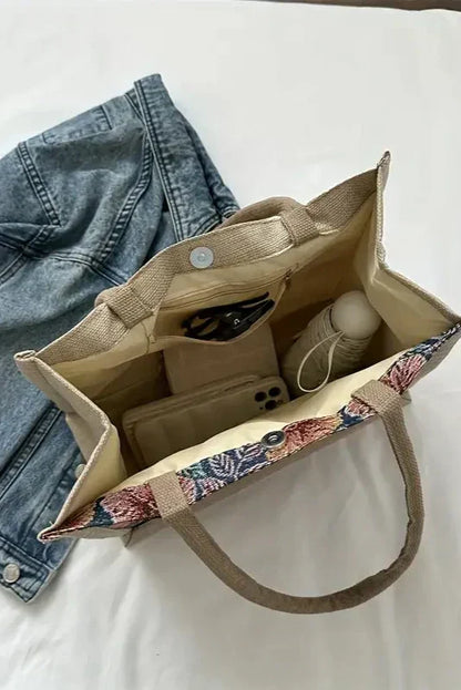 Taila | Bolsa de Yute con Estampado Floral y Diseño Ecológico