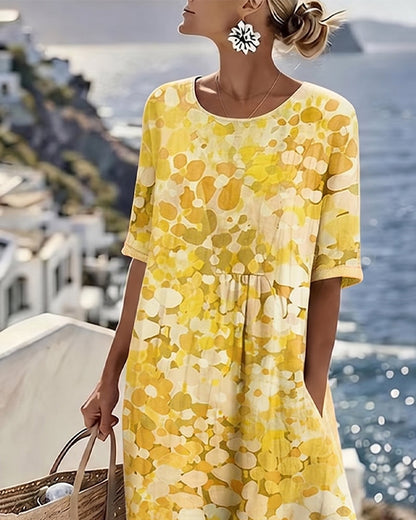 Emília-Jéssica | Vestido Midi Floral Corte A