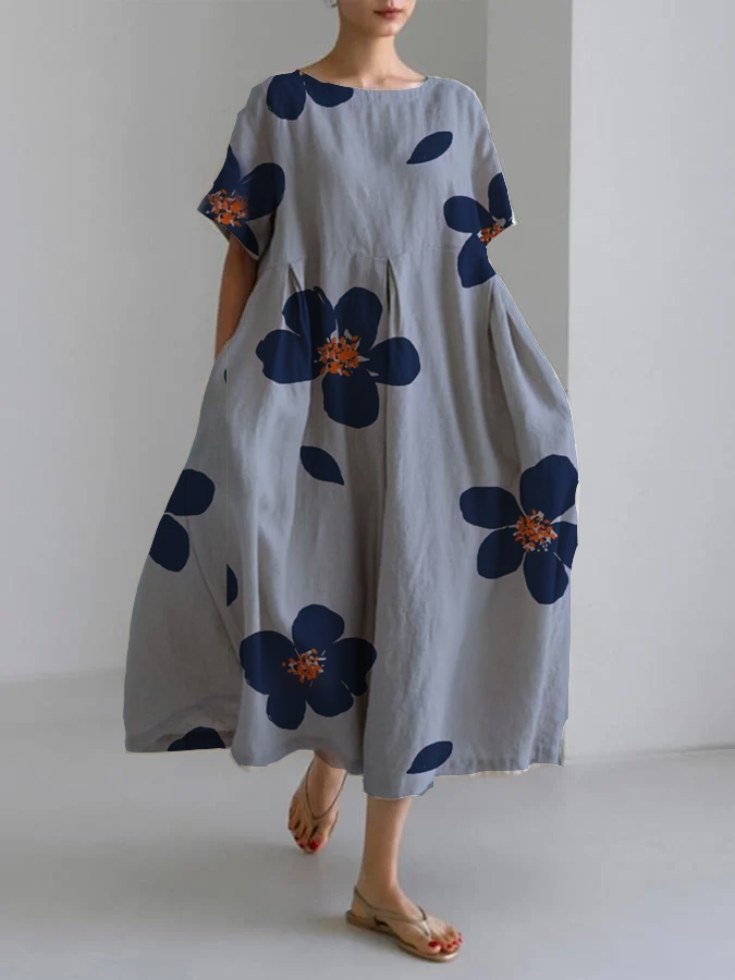 Ramira | Vestido Amplio Floral Azul