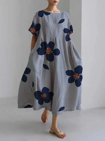 Ramira | Vestido Amplio Floral Azul