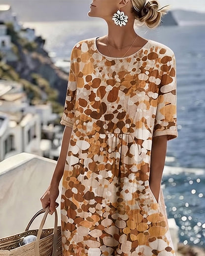 Emília-Jéssica | Vestido Midi Floral Corte A