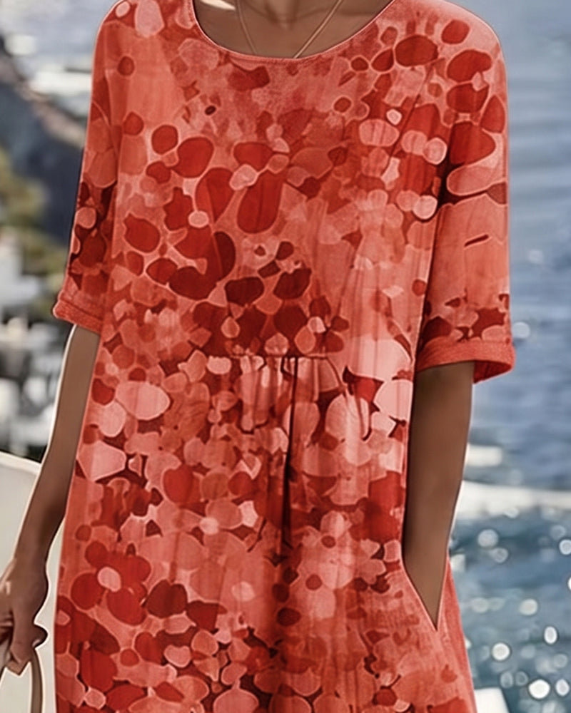 Emília-Jéssica | Vestido Midi Floral Corte A