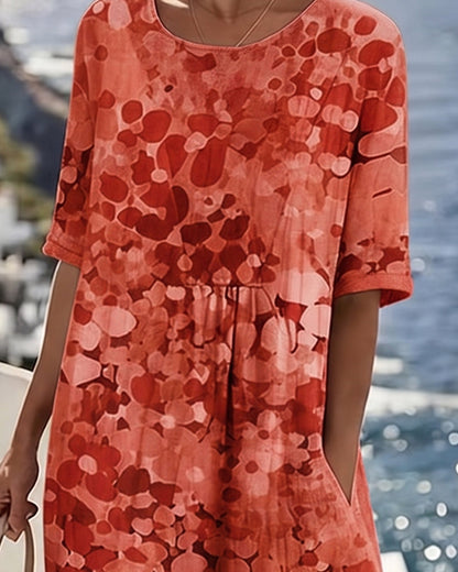Emília-Jéssica | Vestido Midi Floral Corte A