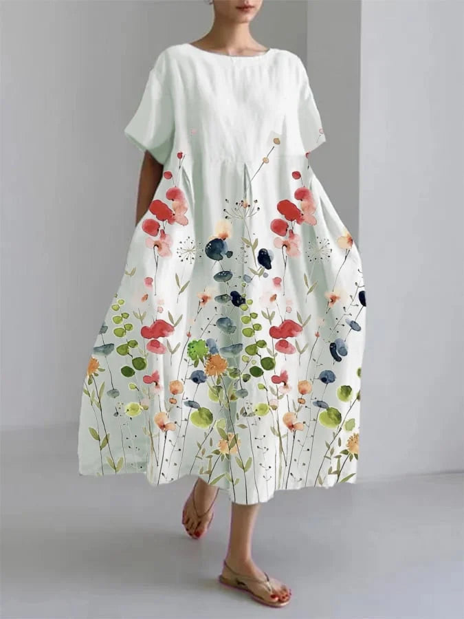 Olimpia | Vestido Amplio Floral Multicolor