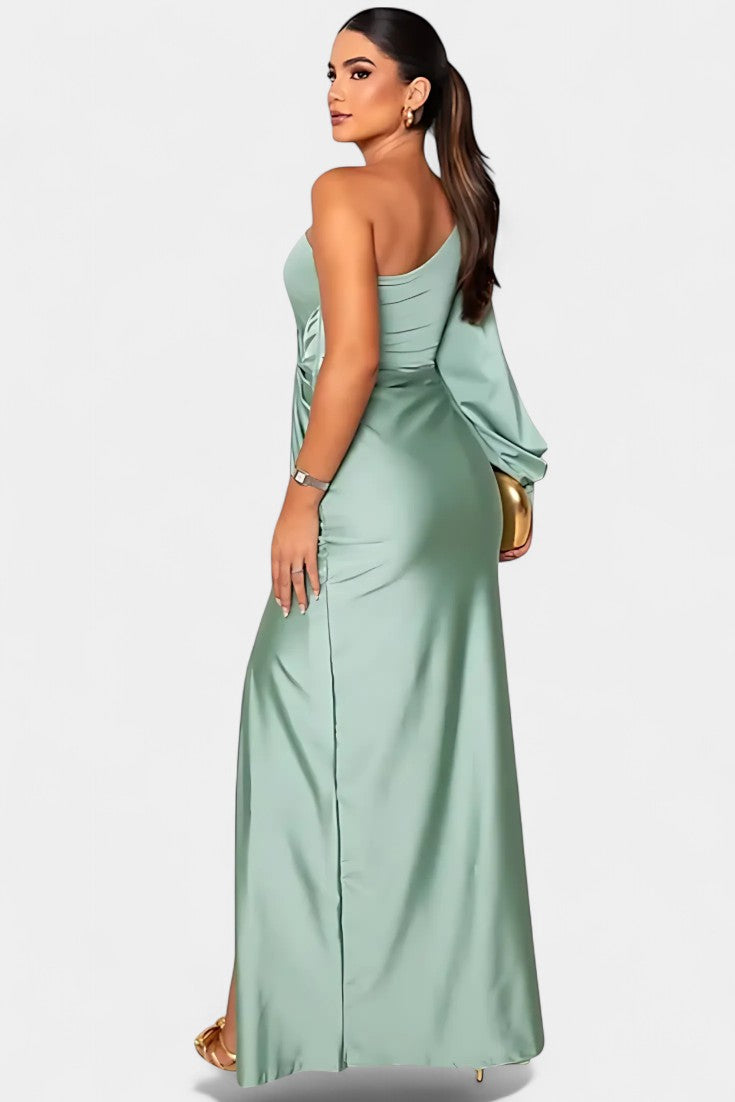 Charlotte | Vestido Asimétrico Drapado de Un Hombro