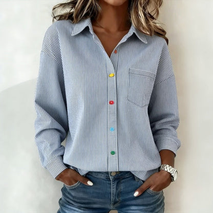 Rebeca | Camisa de Rayas Casual de Manga Larga