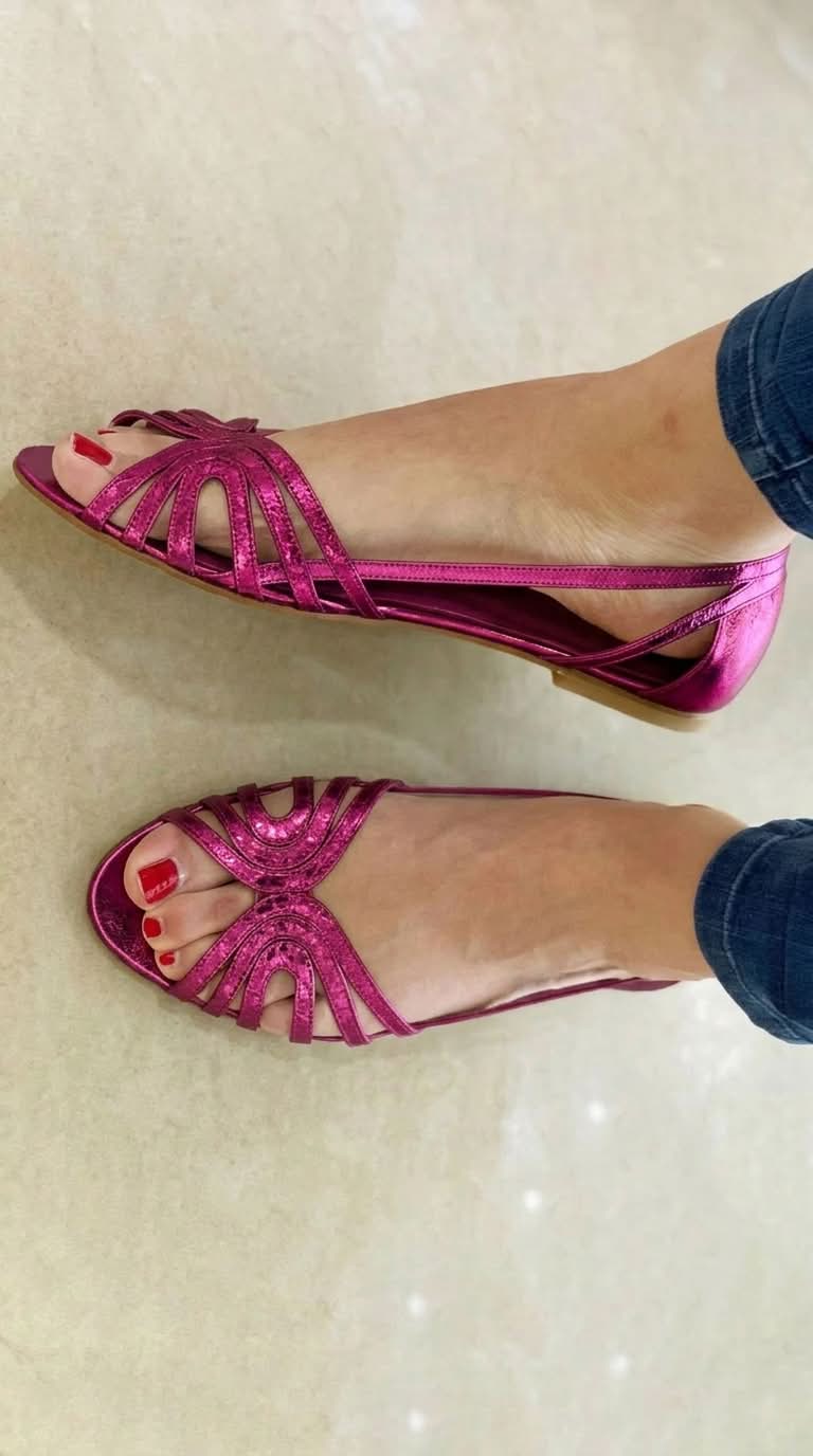 Javiera | Sandalias Planas Metalizadas