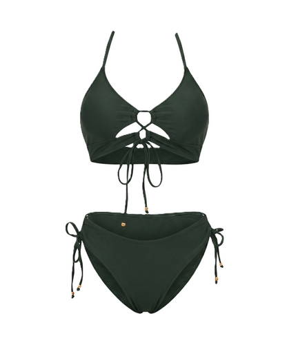 Casiana | Bikini con lazada frontal y estampado animal print