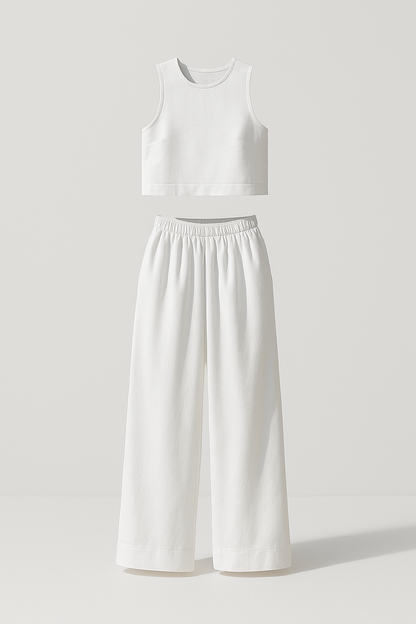 Avelina | Conjunto Minimalista en Algodón y Lino Ligero