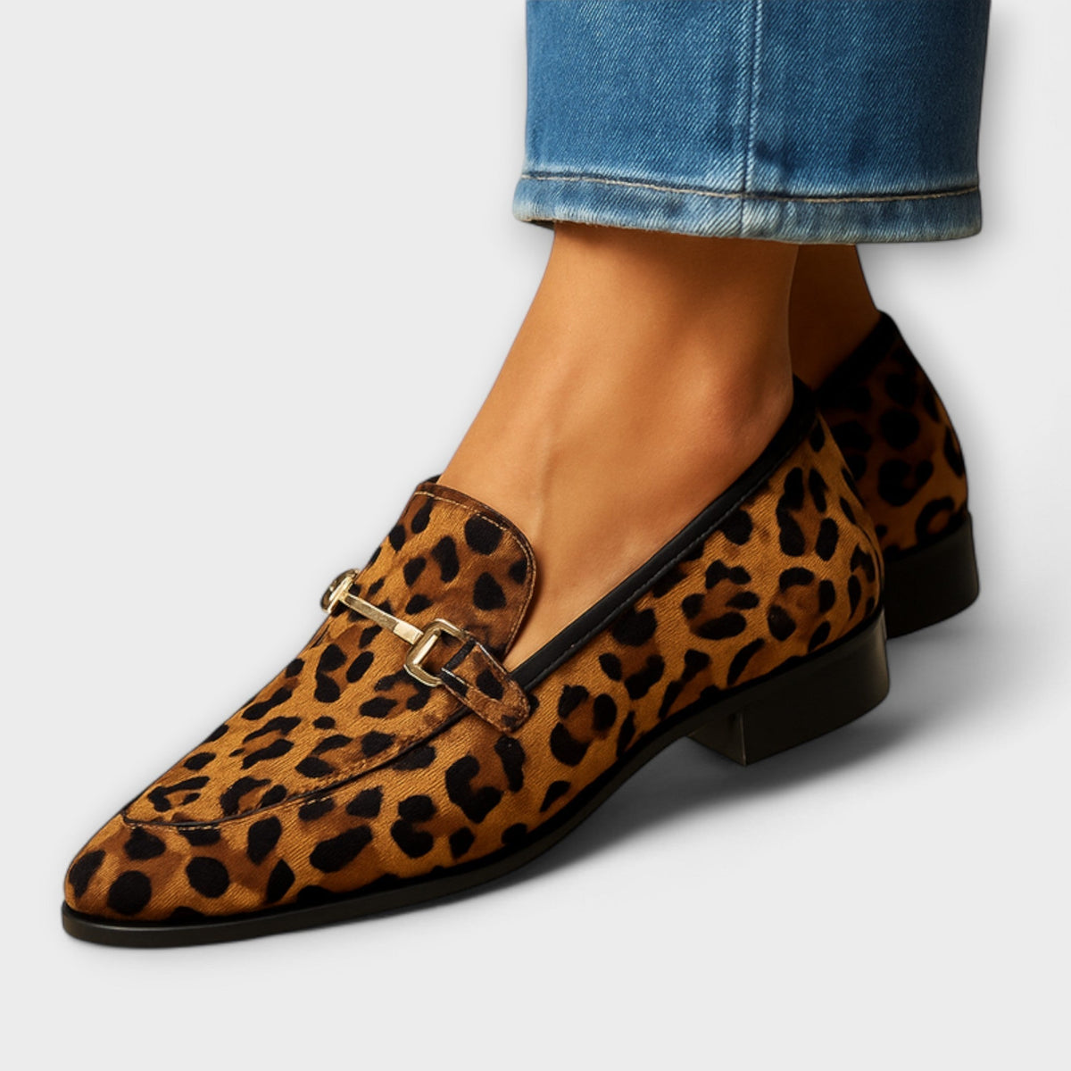 Inês-Mia | Mocasines Estampados con Hebilla Decorativa