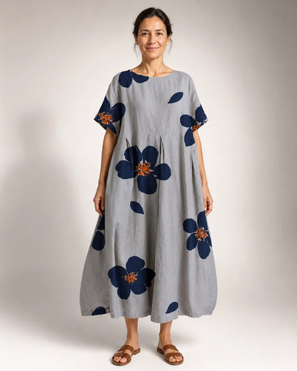 Ramira | Vestido Amplio Floral Azul