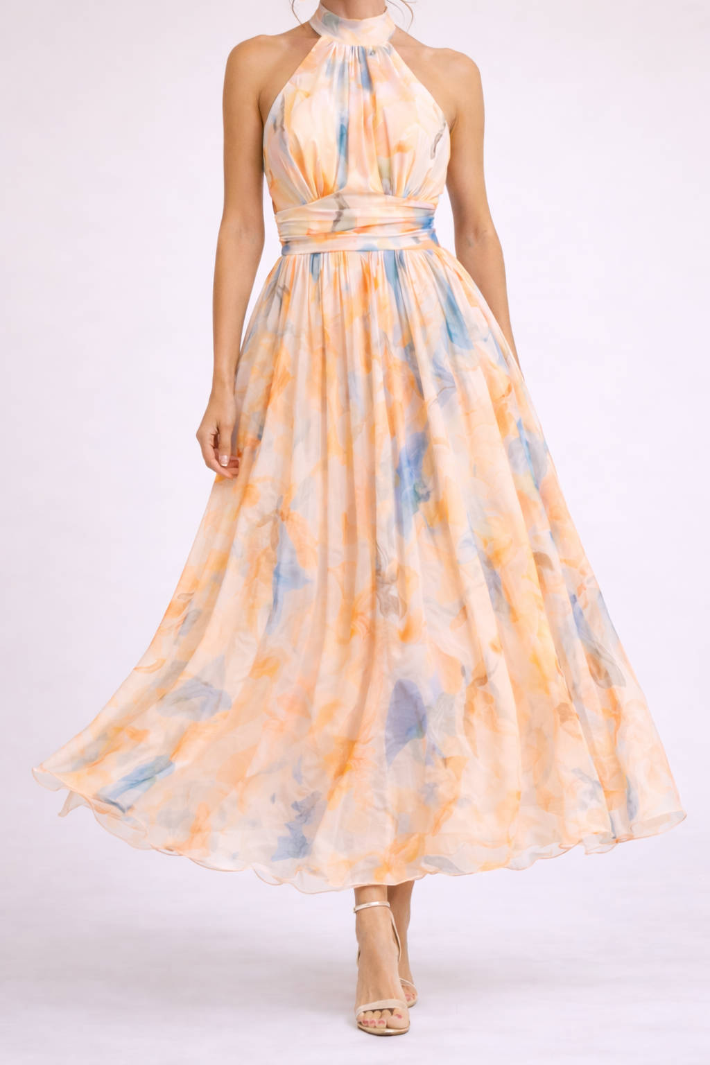 Francisca-Emma | Vestido Escote Halter Acuarela