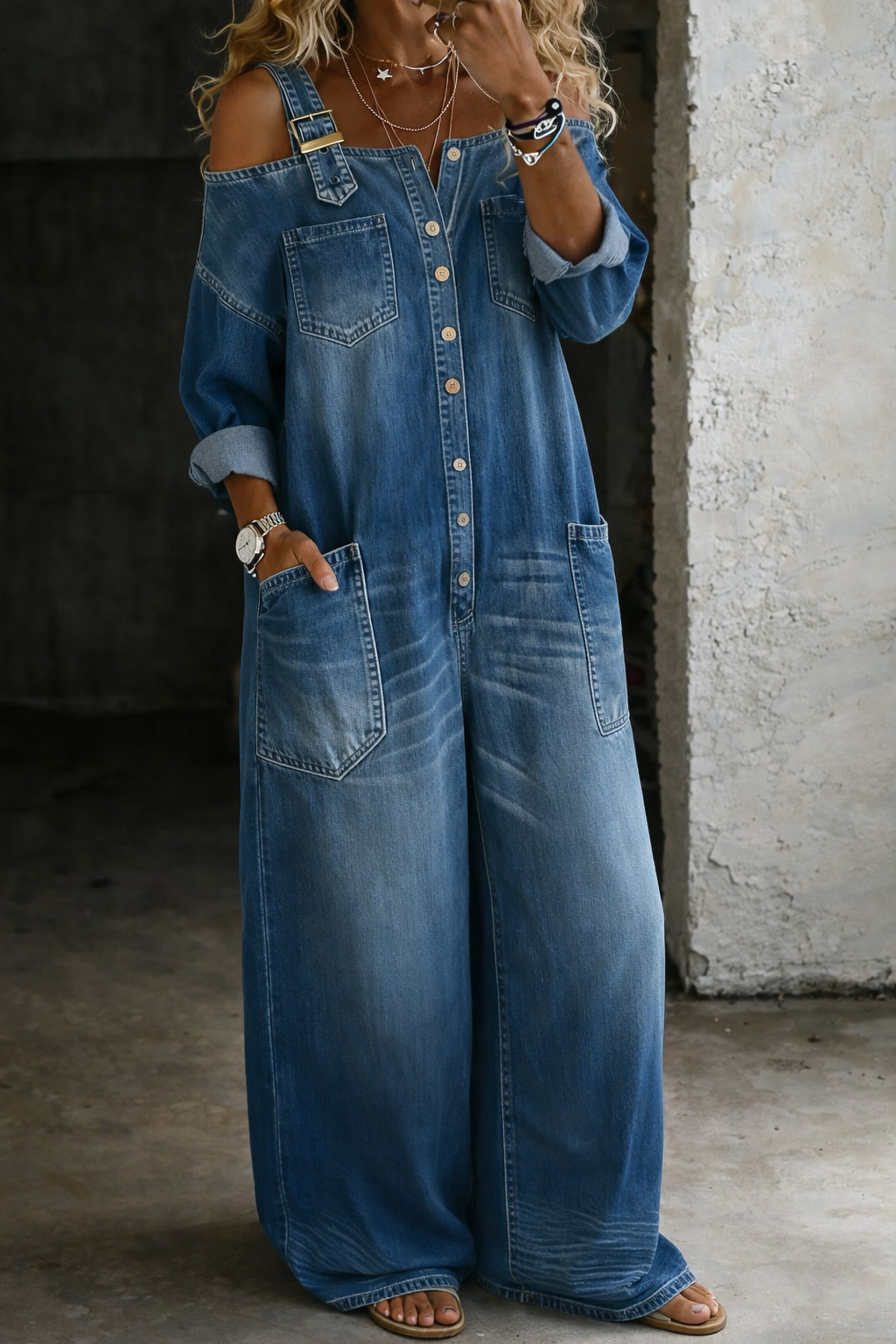 Ludovina | Camisa vaquera oversize de manga larga