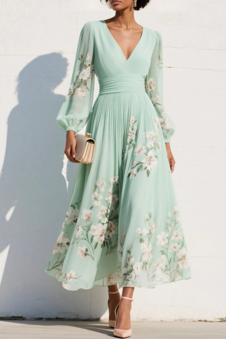 Coral | Vestido Midi con Estampado Floral