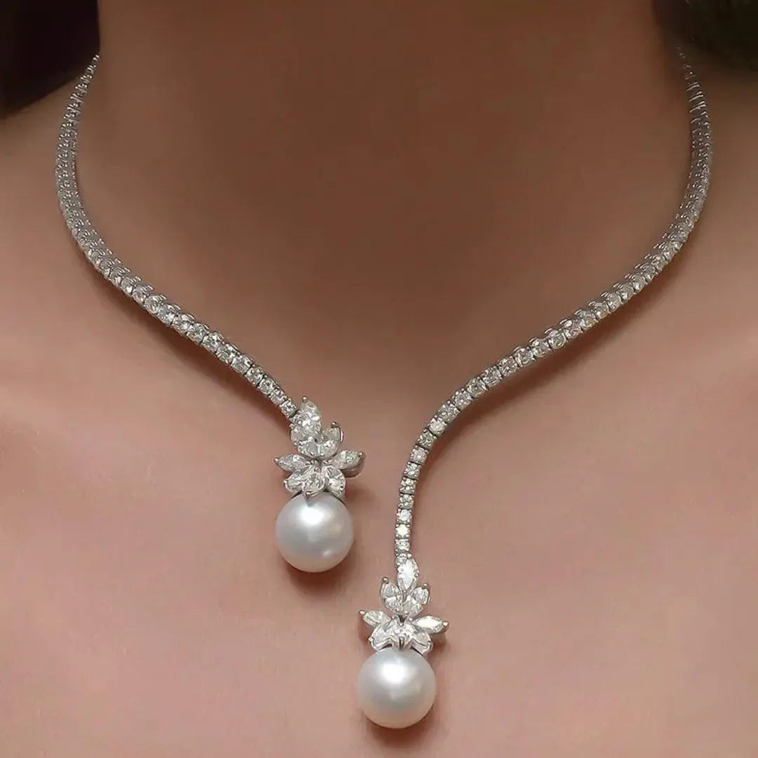 Sandra | de perlas elegante y brillante en plata