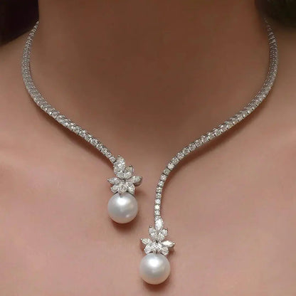Sandra | de perlas elegante y brillante en plata