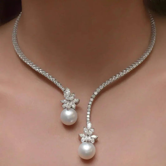 Sandra | de perlas elegante y brillante en plata