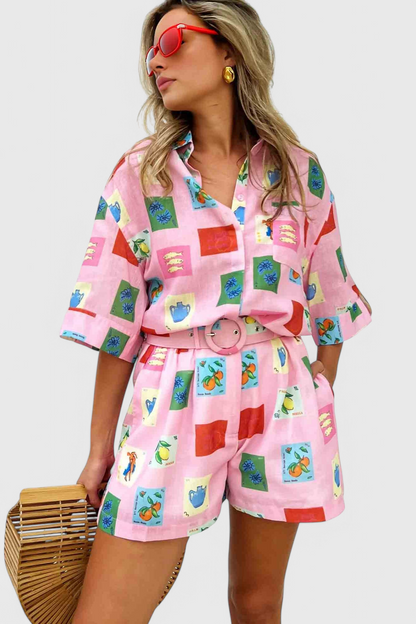Paula | Conjunto de Estampado Pink
