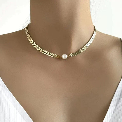 Cecilia | griego con perla en oro
