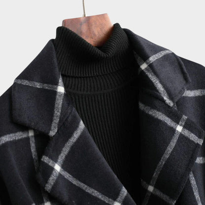 Florina | Abrigo Clásico de Invierno con Estampado de Cuadros