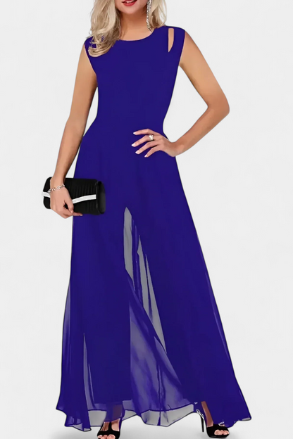 Nadia | Mono Elegante sin Mangas con Transparencia Frontal