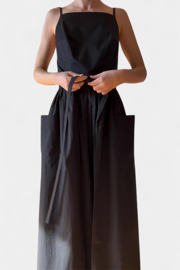 Dezi | Vestido Largo Sin Tirantes con Cordones Laterales Ajustables