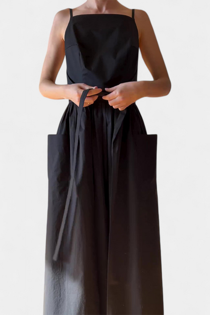 Dezi | Vestido Largo Sin Tirantes con Cordones Laterales Ajustables