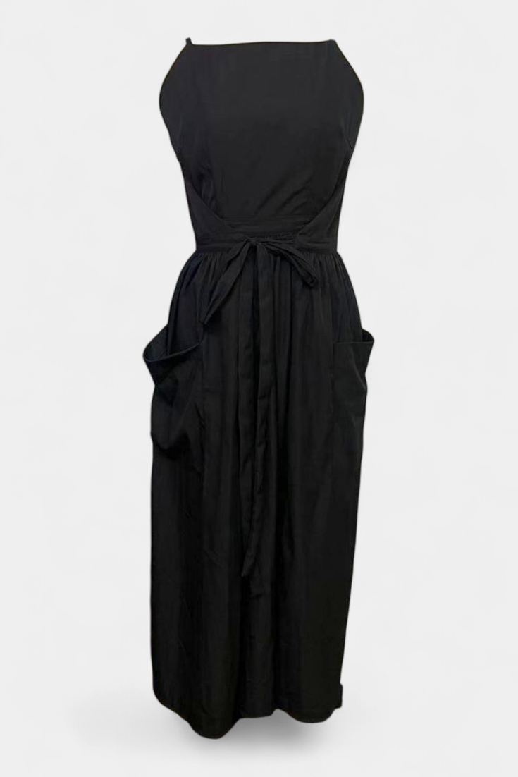 Dezi | Vestido Largo Sin Tirantes con Cordones Laterales Ajustables