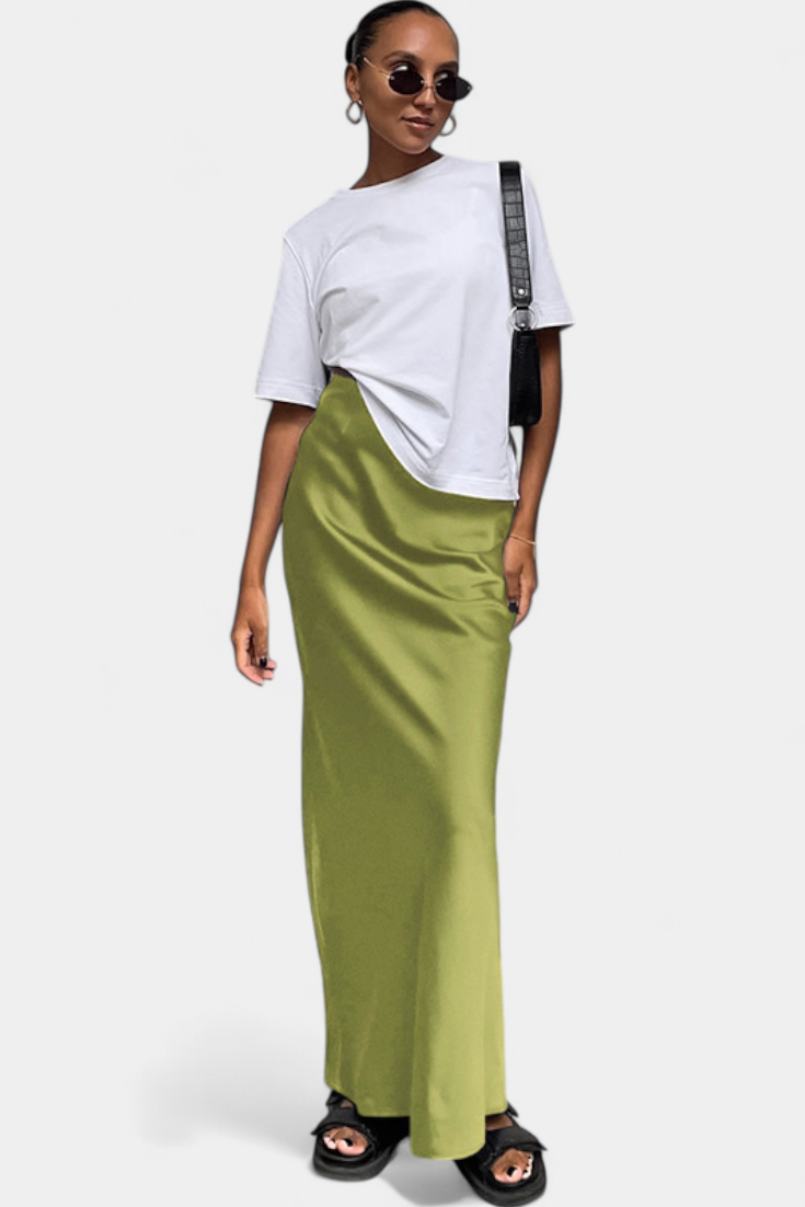 Yésica | Falda Maxi Utility de Diseño Liso y Estilo Pulido