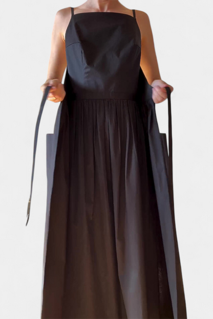 Dezi | Vestido Largo Sin Tirantes con Cordones Laterales Ajustables