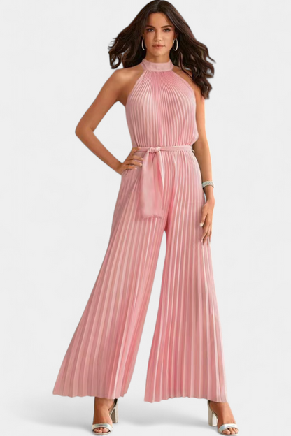 Patrizia | Mono Palazzo Plisado con Cuello Halter