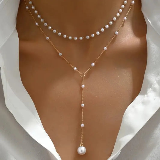 Nair | de perlas de dos hileras con colgante