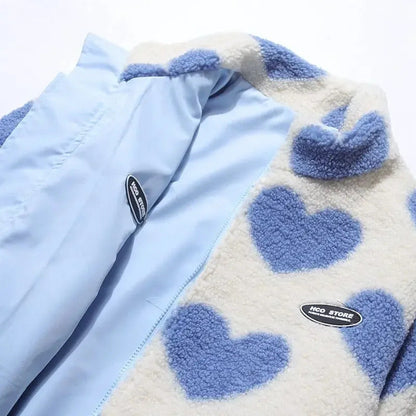 Dianne | Chaqueta reversible con estampado de corazones y diseño cómodo