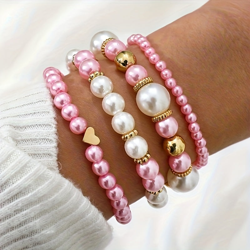 Lorena-Bárbara | de elegantes pulseras en forma de corazón con perlas