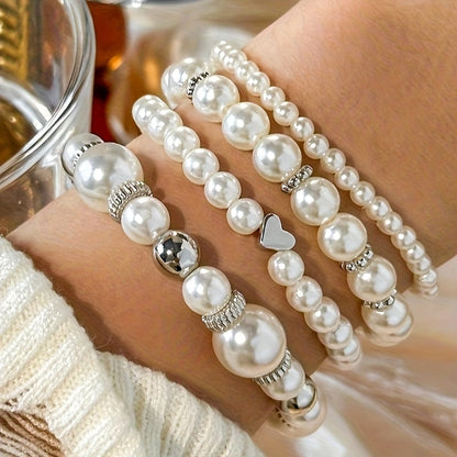 Lorena-Bárbara | de elegantes pulseras en forma de corazón con perlas