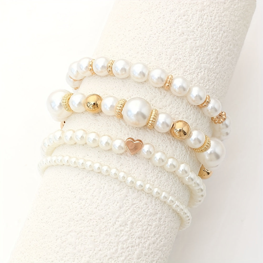 Lorena-Bárbara | de elegantes pulseras en forma de corazón con perlas