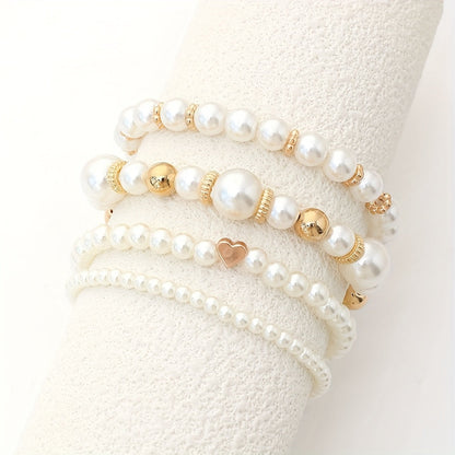 Lorena-Bárbara | de elegantes pulseras en forma de corazón con perlas