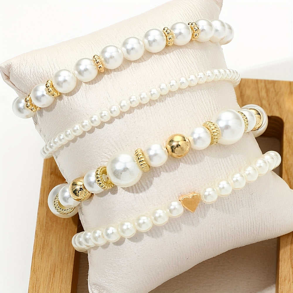 Lorena-Bárbara | de elegantes pulseras en forma de corazón con perlas