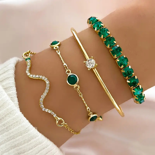 Larissa | de pulseras vintage con zirconia verde