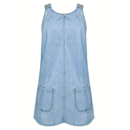 Ricarda | Vestido vaquero sin mangas con franzido