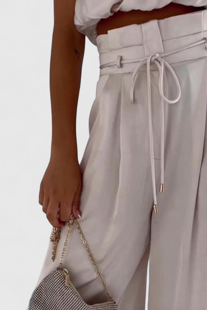 Helira | Conjunto Dos Piezas con Top Fluido y Pantalón Palazzo