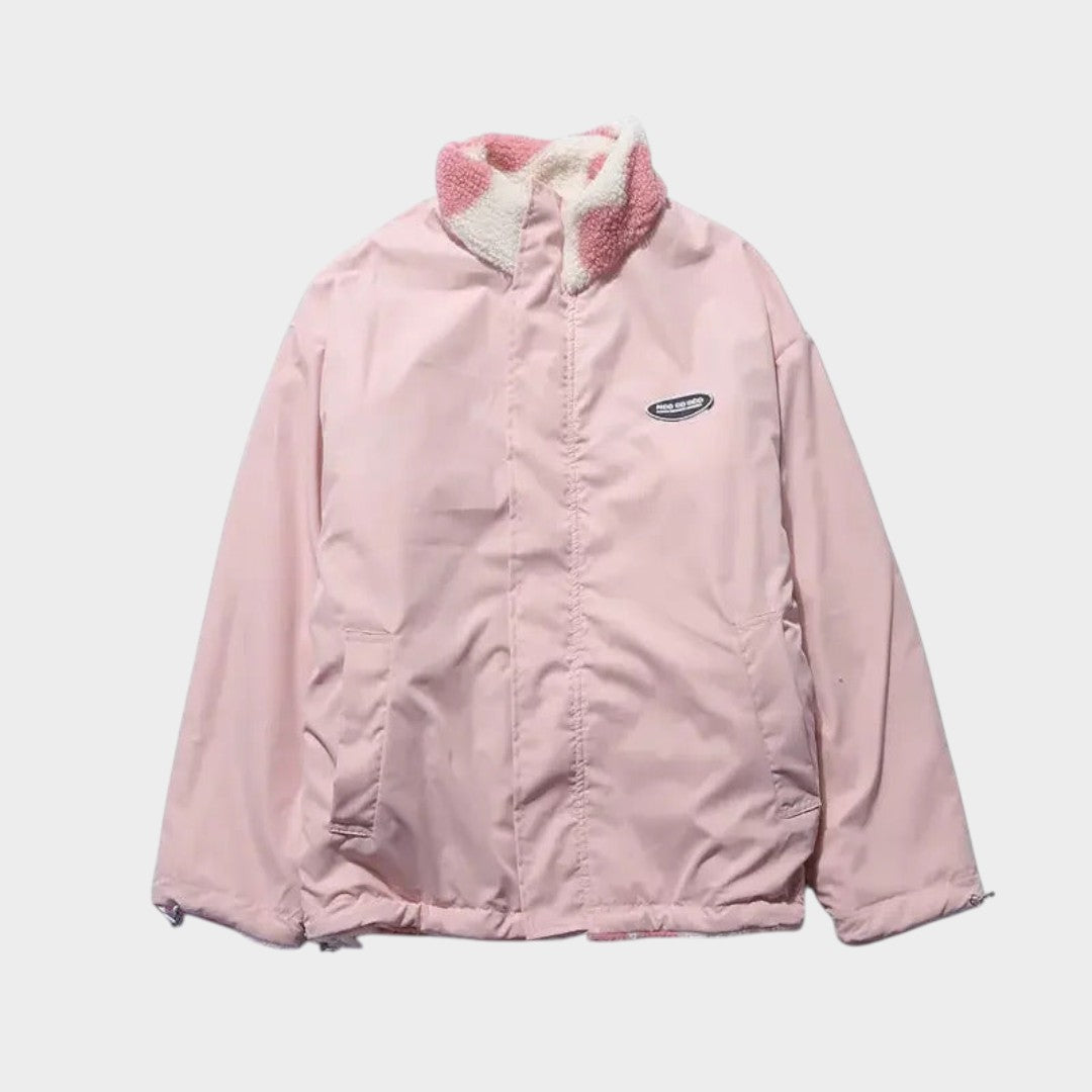 Dianne | Chaqueta reversible con estampado de corazones y diseño cómodo